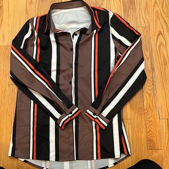 Margaret Striped Button Down Top